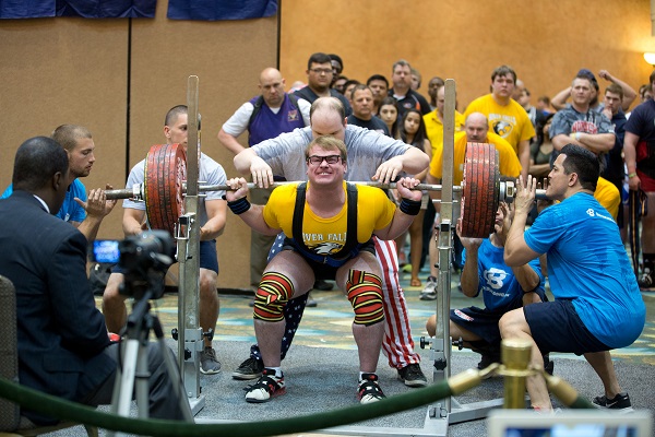 Andre Dusek '22 squats 683 pounds.