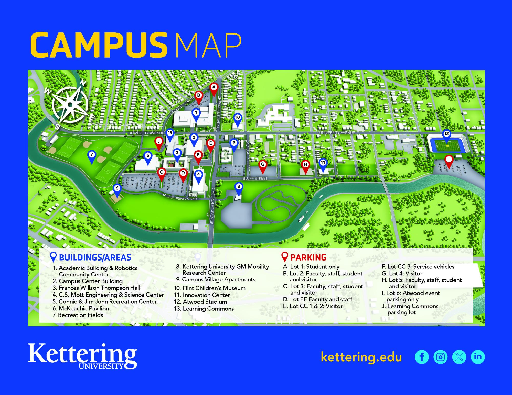 Kettering University Campus Map