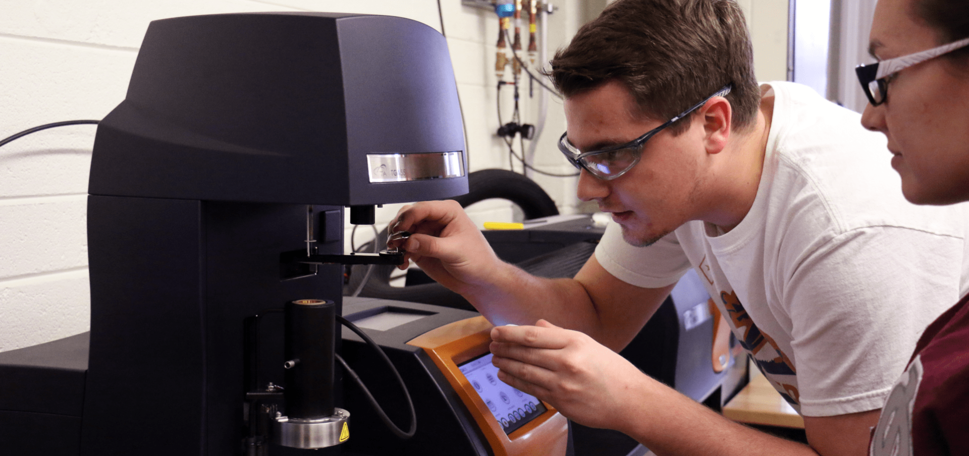 Chemical engineering students have opportunities to use industry standard equipment.