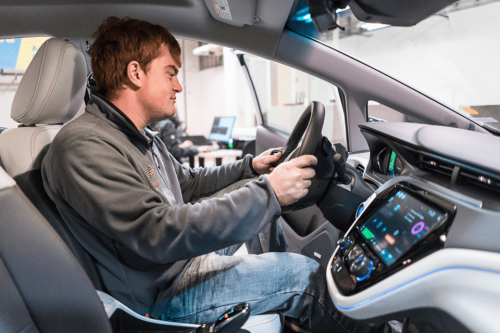 Kettering student testing self-driving vehicle