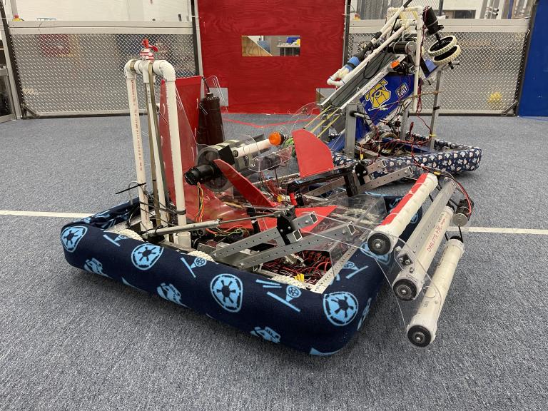 Two robots made by Kettering University students.