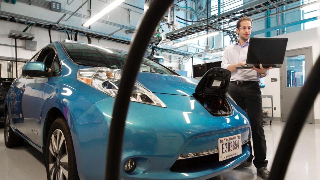 Kettering University students learn about and perform research on electric vehicles.