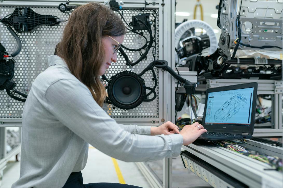 Young woman working on computer