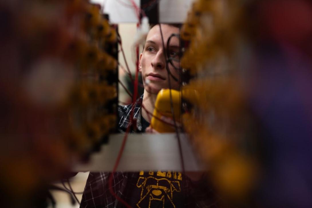 Student working in the Amped Lab