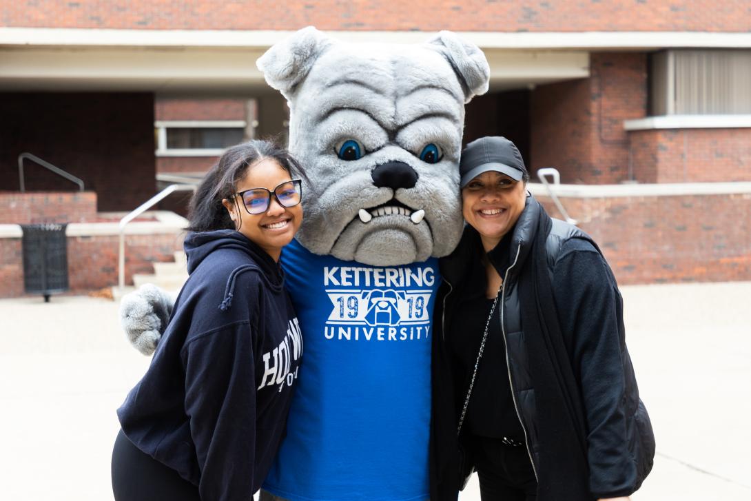 student with parent on family day