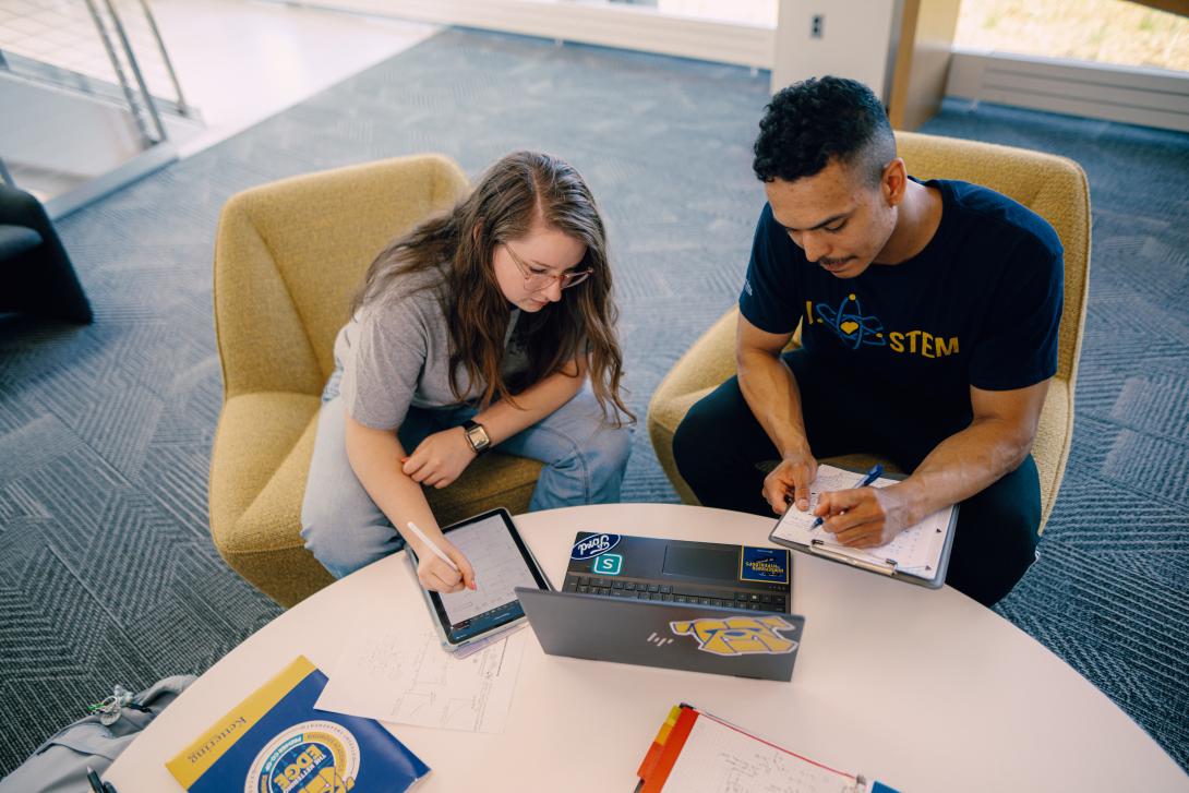 students studying analytics in the learning commons