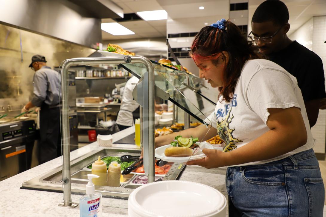 students in battenberg cafe