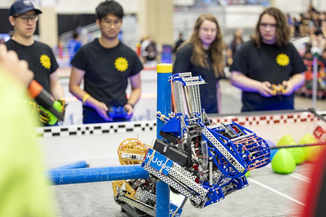 VEX U team competing