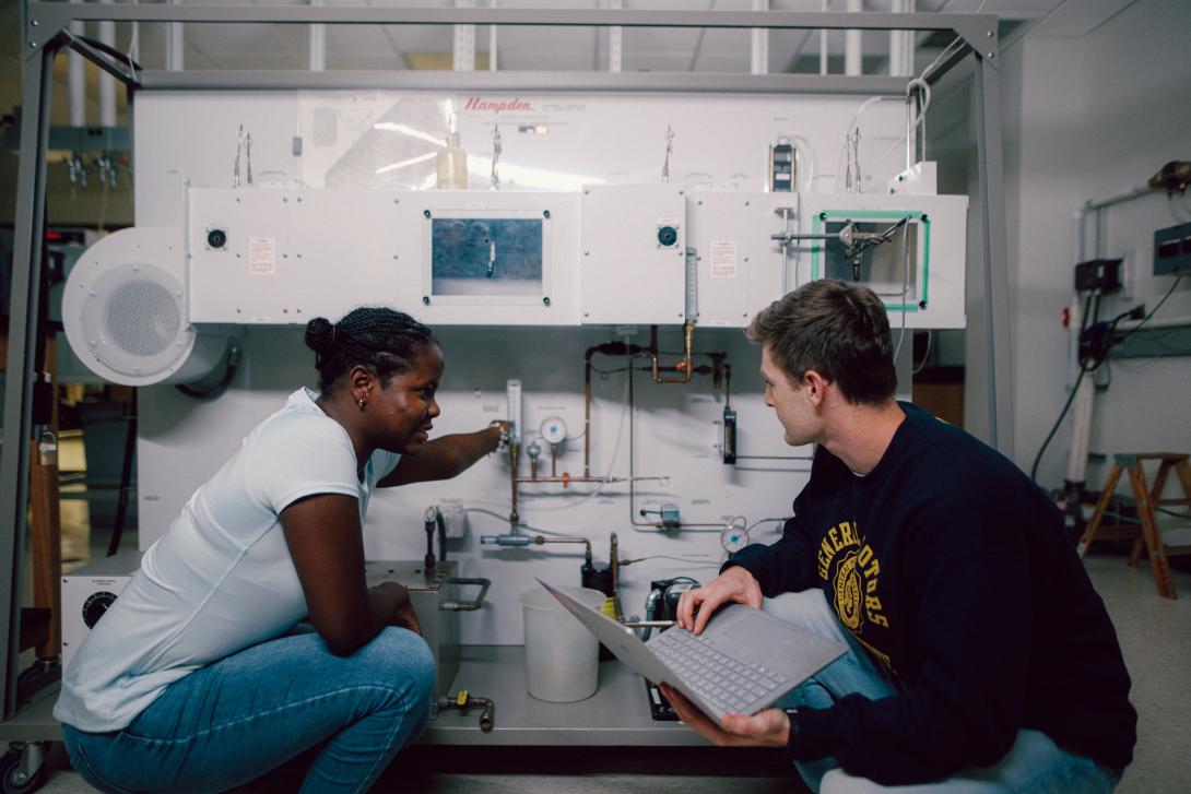 students working in energy systems lab