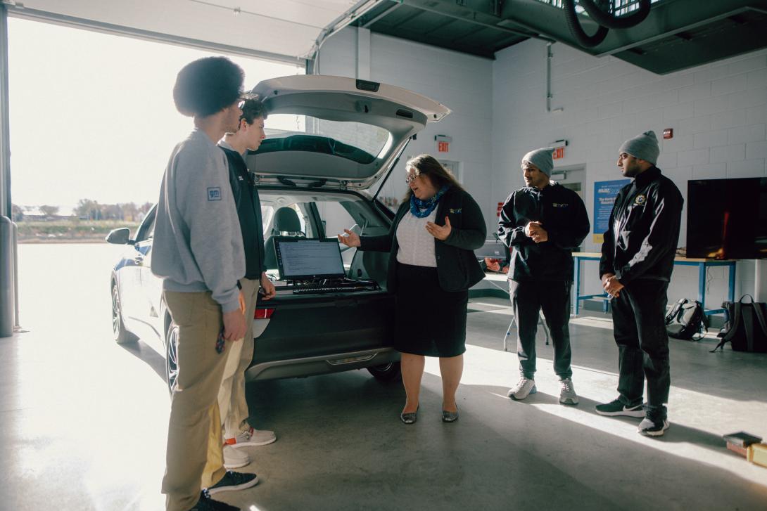 students at the mrc autonomous vehicle