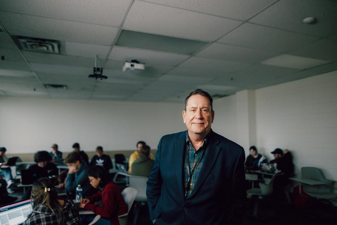 Business professor in classroom